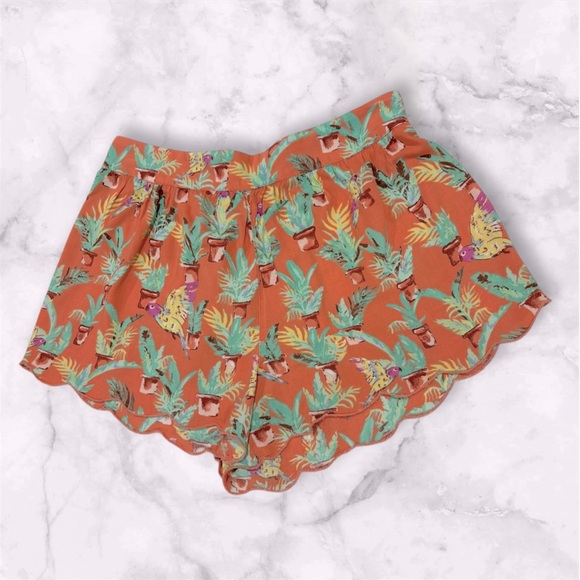 Billabong Tropical Print Scalloped Women's Shorts Size Large - Picture 1 of 6